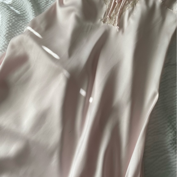 SOLD// Vintage Christian Dior Baby Pink Satin Lingerie Maxi Slip Dress - Picture 6 of 15
